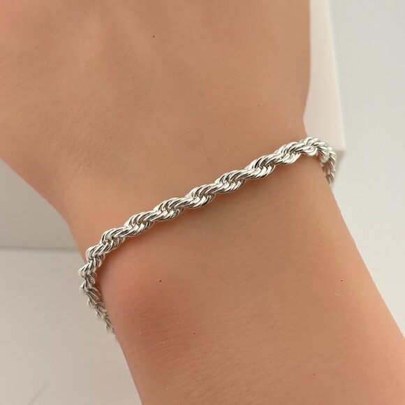 925 Silver Rope Bracelet - Picture 3 of 4